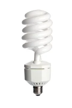 Energy saving fluorescent light bulb Stock Photos