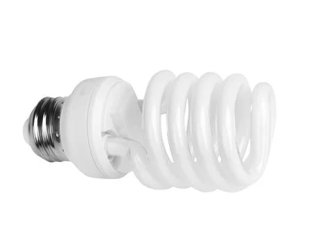 Energy saving fluorescent light bulb Stock Photos