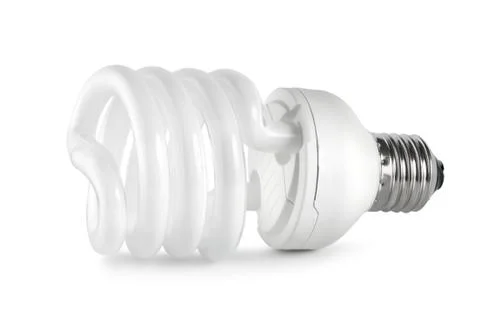 Energy saving  fluorescent lightbulb. path Stock Photos
