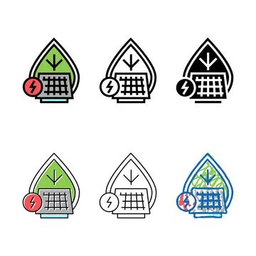 Energy saving forms color icon vector 库存插图