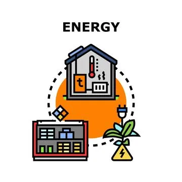 Energy saving home automation control system Stock Illustration