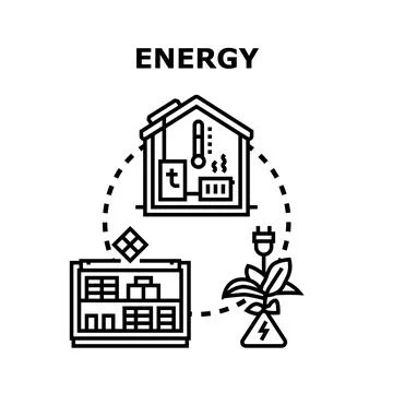 Energy saving home automation control system Stock Illustration
