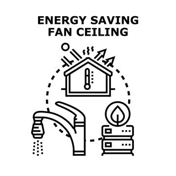 Energy saving home system and efficient utilization Stock Illustration