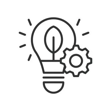 Energy Saving, icon in line design. Efficiency, power conservation, electricity 스톡 일러스트