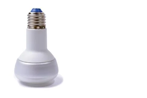 Energy saving lamp with e27 socket isolated on white background Stock Photos
