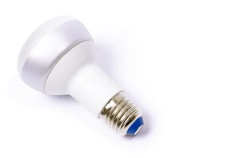 Energy saving lamp with e27 socket isolated on white background Stock Photos