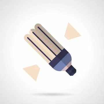 Energy saving lamp flat color vector icon Illustrazione stock