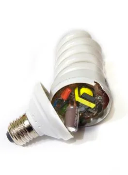 Energy saving lamp inside Stock Photos