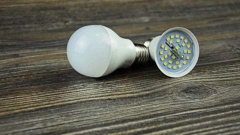 Energy-saving lamp led bulb. Led light bulb. Disassembled LED light bulb. Stock Footage 87952171