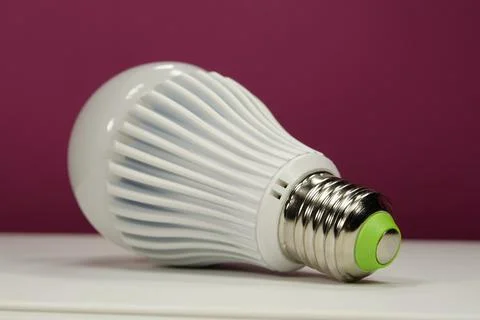 Energy saving large LED bulb with E27 screw base Stock Photos
