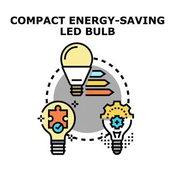 Energy saving led bulb technology development concept Stock Illustration