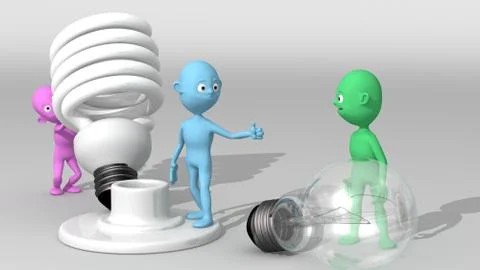 Energy saving light bulb color Illustrazione stock