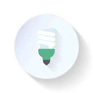 Energy saving light bulb flat icon Stock Illustration