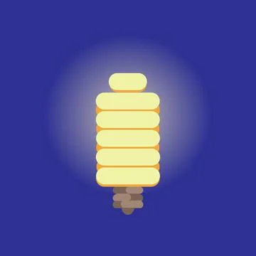 Energy saving light bulb. Flat design. Stock Illustration