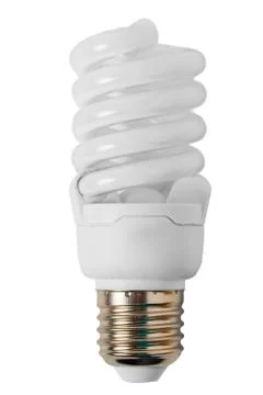 Energy saving light bulb in the form of a spiral close-up Stock Photos