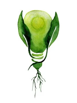 Energy saving light bulb icon Stock Illustration