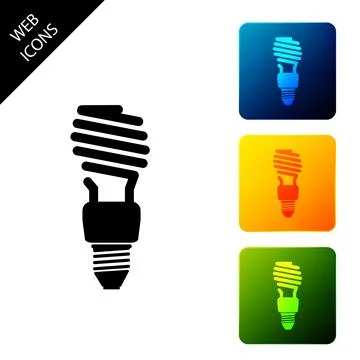 Energy saving light bulb icon isolated on white background. Set icons colorful 스톡 일러스트