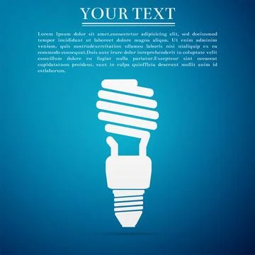 Energy saving light bulb icon isolated on blue background. Flat design. Vector 스톡 일러스트
