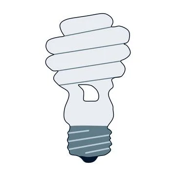 Energy saving Light Bulb Icon. Flat style cartoon illustration isolated on .. Stock Illustration
