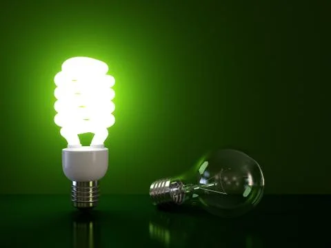 Energy saving light bulb Stock Illustration