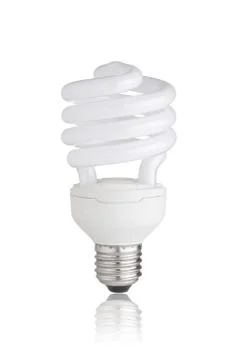 Energy saving light bulb isolated on white background 库存照片