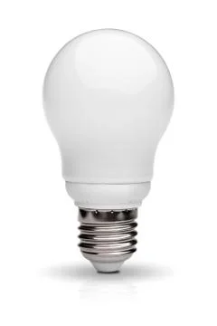 Energy saving light bulb isolated on white background with  clipping path Stock Photos