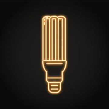 Energy saving light bulb neon icon Stock Illustration