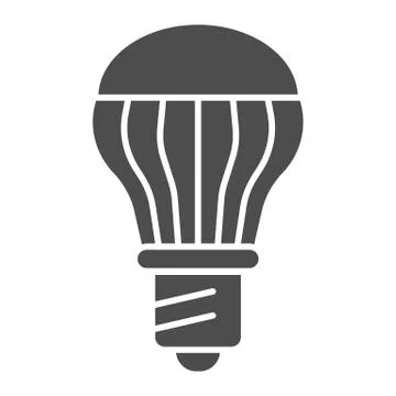 Energy saving light bulb solid icon. Energy efficient lamp vector illustration Illustrazione stock