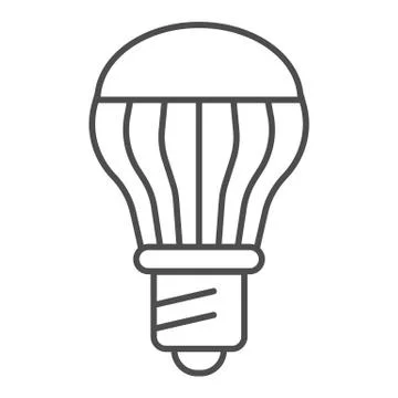 Energy saving light bulb thin line icon. Energy efficient lamp vector イラスト素材
