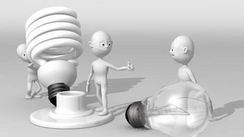ENERGY SAVING LIGHT BULB WHITE Stock Illustration
