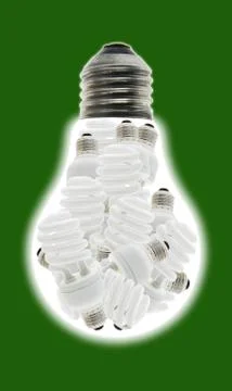 Energy saving light bulbs consume less power Stock Illustration