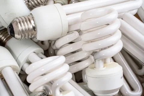Energy saving light bulbs. Ecologic, electric consumer. Compact Fluorescent Bulb Stock Photos