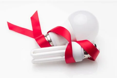 Energy saving light bulbs, ecological, to save energy and consumption. Foto stock