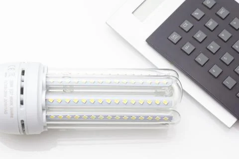 Energy saving light bulbs, ecological, to save energy and consumption. Stock Photos
