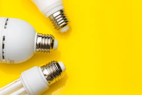 Energy saving light bulbs, ecological, to save energy and consumption. Stock Photos