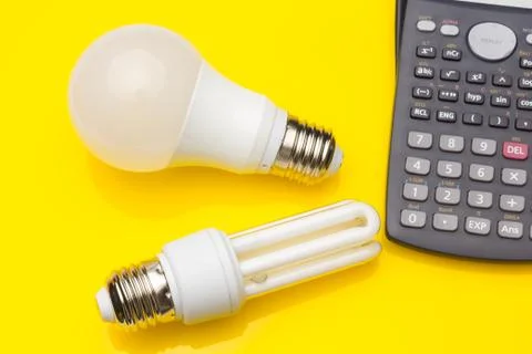 Energy saving light bulbs, ecological, to save energy and consumption. Stock Photos