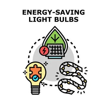Energy saving light bulbs smart eco solutions concept Stock Illustration