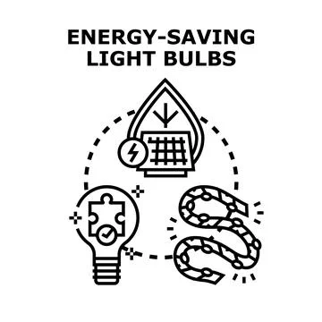 Energy saving light bulbs smart eco solutions concept Stock Illustration