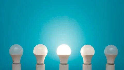 Energy saving light. Stop motion video. Stock Footage 144211525