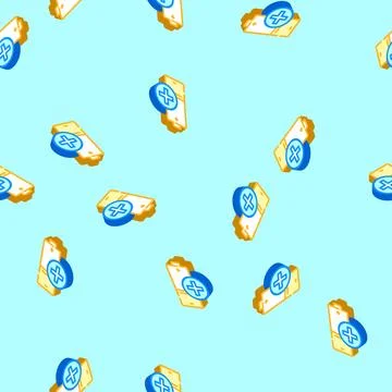 Energy saving mode isometric icon seamless pattern 스톡 일러스트