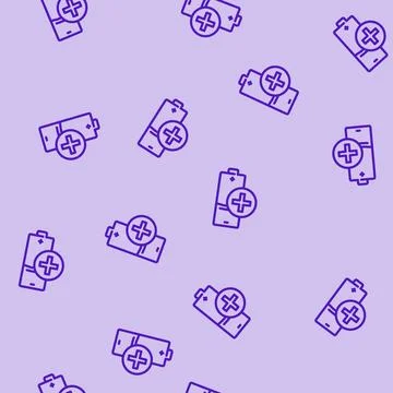 Energy saving mode line vector seamless pattern 스톡 일러스트