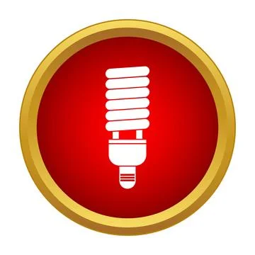Energy saving spiral fluorescent light bulb icon Stock Illustration