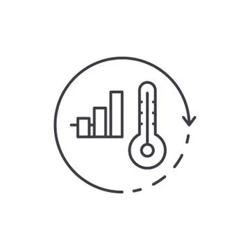 Energy saving system line icon concept. Energy saving system vector linear Stock Illustration