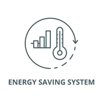 Energy saving system vector line icon, linear concept, outline sign, symbol 스톡 일러스트