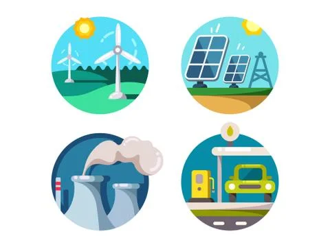 Energy saving technologies Stock Illustration