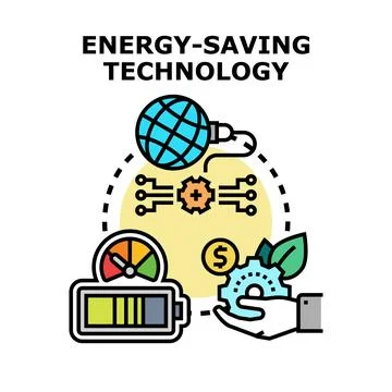 Energy saving technology developing sustainable green solutions イラスト素材