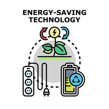 Energy saving technology for sustainable power generation Stock Illustration