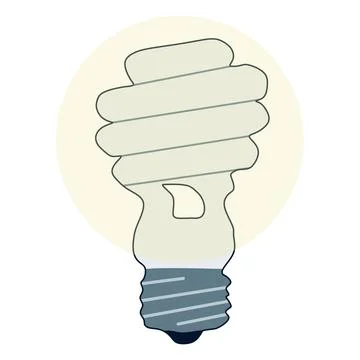 Energy saving. Turned on Light Bulb Icon. Flat style cartoon illustration iso Stock Illustration
