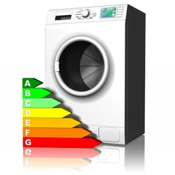 Energy saving washing machine - 3D illustration Иллюстрация