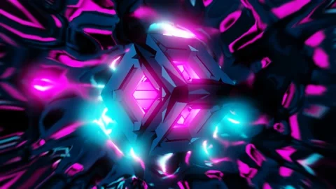energy sci fi cube in streams of light v... | Stock Video | Pond5